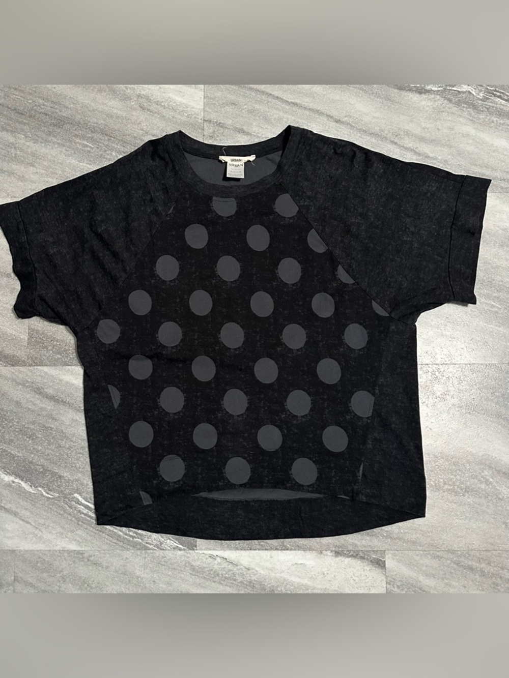 Urban black polka dot raglan sleeve XS